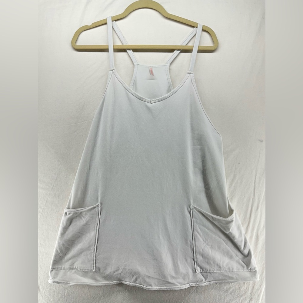 Free People Movement Hot Shot Mini Dress White M Athleisure Romper Pickleball - Picture 2 of 10